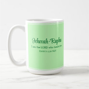 Ik ben de Heer die u de Bijbel Verse Mint Green ho Koffiemok