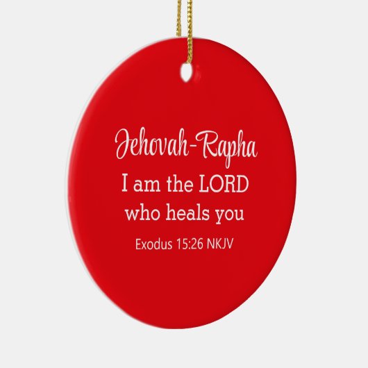 Ik ben de Heer Die U geneest Vrolijk Kerstrood Keramisch Ornament (Rechts)