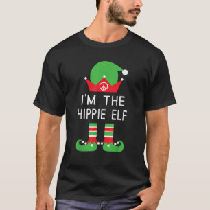Ik ben de Hippie Elf Vredesteken Grappige Kerstwed T-shirt