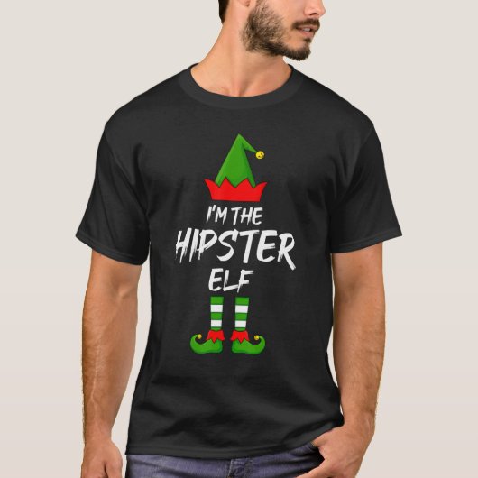 Ik ben de Hipster Elf Matching Family Elf Christma T-shirt (Voorkant)
