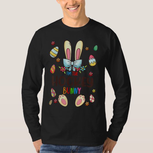 Ik ben de Hockey Bunny Easter Day Matching Family  T-shirt (Voorkant)