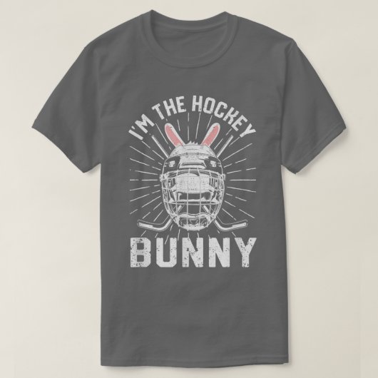 Ik ben de Hockey Bunny Funny Paasdag Ice Puck Pla T-shirt (Design voorkant)