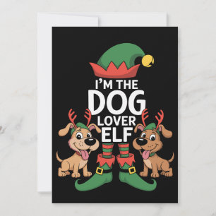 Ik ben de hondenliefhebber elf bijpassende kerst h feestdagenkaart