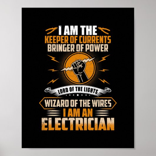 Ik ben de houder van de huidige grappige elektrici poster (Voorkant)