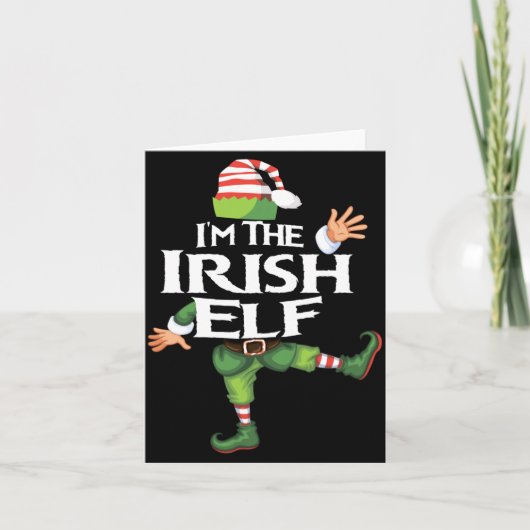 Ik ben de Ierse Elf Kerstavond Kerstmis Elf Squad Kaart (Voorkant)