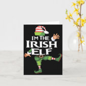 Ik ben de Ierse Elf Kerstavond Kerstmis Elf Squad Kaart (Gele Bloem)
