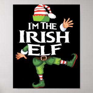 Ik ben de Ierse Elf Kerstavond Kerstmis Elf Squad Poster