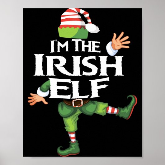 Ik ben de Ierse Elf Kerstavond Kerstmis Elf Squad Poster (Voorkant)