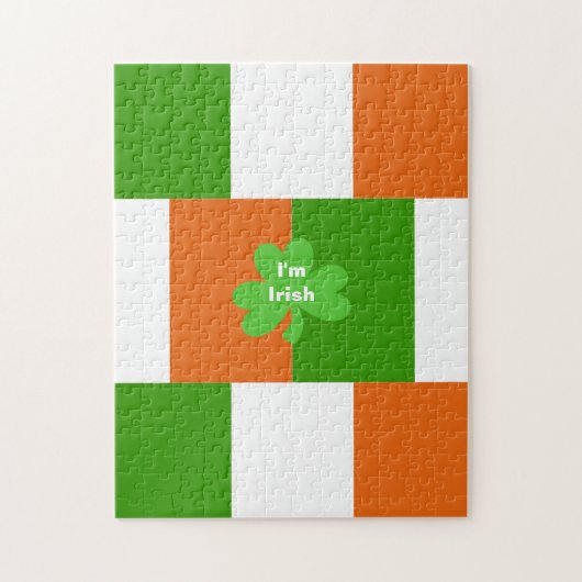Ik ben de Ierse vlag van Ierland Optionele Woorden Legpuzzel (Verticaal)
