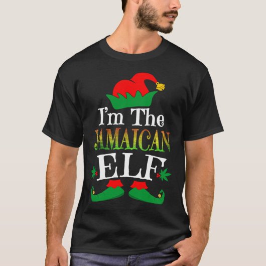 Ik ben de Jamaicaanse Elf Wiet Kerst Elfen Xmas T-shirt (Voorkant)