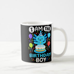 Ik ben de jarige jongen Kids Axolotl Verjaardag Li Koffiemok