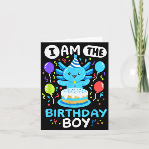 Ik ben de jarige jongen Kids Axolotl Verjaardag Sc Kaart