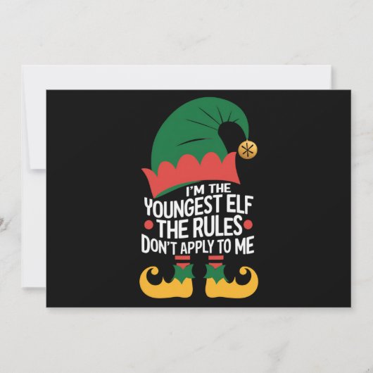 Ik ben de jongste Elf-familie die kerstmis heeft. Feestdagenkaart (Voorkant)