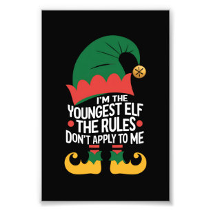 Ik ben de jongste Elf-familie die kerstmis heeft. Foto Afdruk