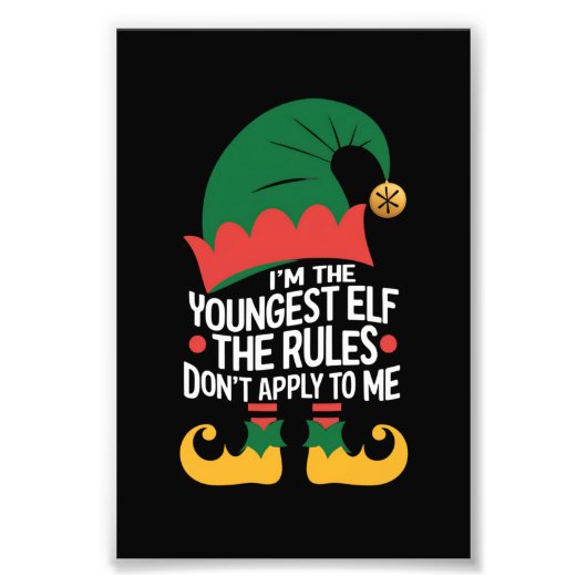 Ik ben de jongste Elf-familie die kerstmis heeft. Foto Afdruk (Voorkant)