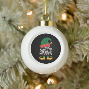 Ik ben de jongste Elf-familie die kerstmis heeft. Keramische Bal Ornament