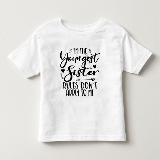 Ik ben de jongste zus verjaardag stiefzus Funny Kinder Shirts (Voorkant)