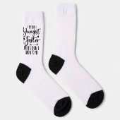 Ik ben de jongste zus verjaardag stiefzus Funny Sokken (Rechts)