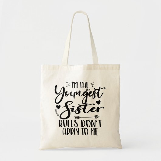Ik ben de jongste zus verjaardag stiefzus Funny Tote Bag (Voorkant)