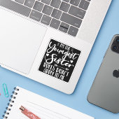 Ik ben de jongste zuster-regels die niet op mij va sticker (Laptop met iPhone)