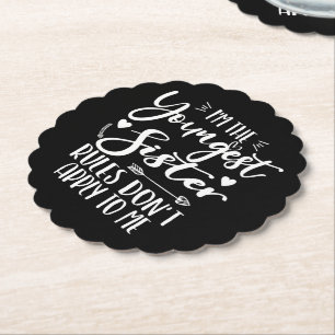 Ik ben de jongste zuster sarcasme minnaar Schattig Kartonnen Onderzetters