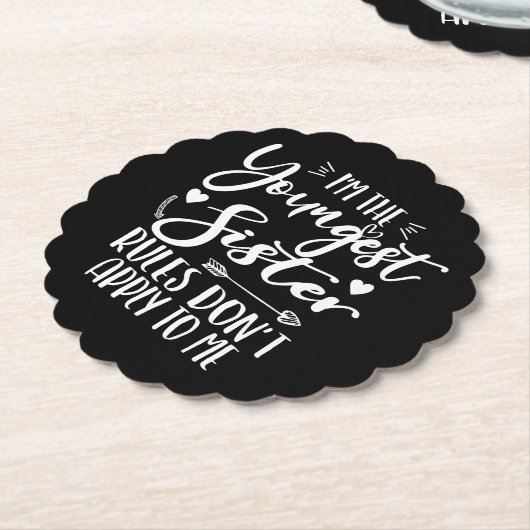 Ik ben de jongste zuster sarcasme minnaar Schattig Kartonnen Onderzetters (Gekanteld)