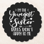 Ik ben de jongste zuster sarcasme minnaar Schattig Kartonnen Onderzetters (Voorkant)