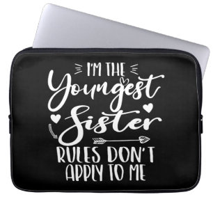Ik ben de jongste zuster sarcasme minnaar Schattig Laptop Sleeve