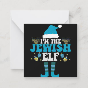 Ik ben de Joodse Elf Grappige Hanukkah Menorah Cad Notitiekaartje