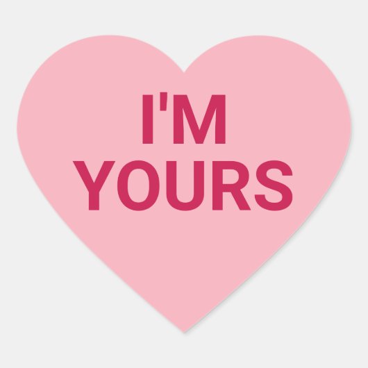 Ik ben de jouwe roze schattige Valentijnsdag gespr Hart Sticker (Voorkant)