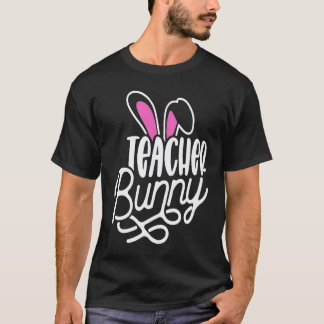 Ik ben de juf Bunny Pasen Day Konijn Familie Mat T-shirt