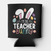 Ik ben de juf Bunny Pasen Matching Blikjeskoeler (Voorkant)