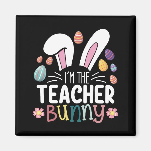 Ik ben de juf Bunny Pasen matching Magneet (Voorkant)