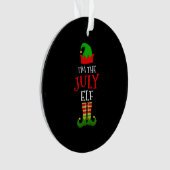 Ik ben de juli Elf die in juli kerstmis van de fam Ornament (voorkant)