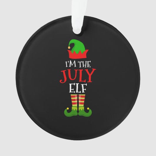 Ik ben de juli Elf die in juli kerstmis van de fam Ornament (voorkant)