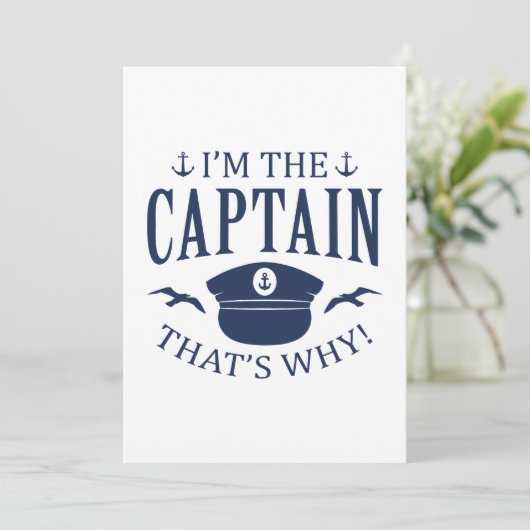 Ik ben de kapitein bedankkaart (Staand voorkant)
