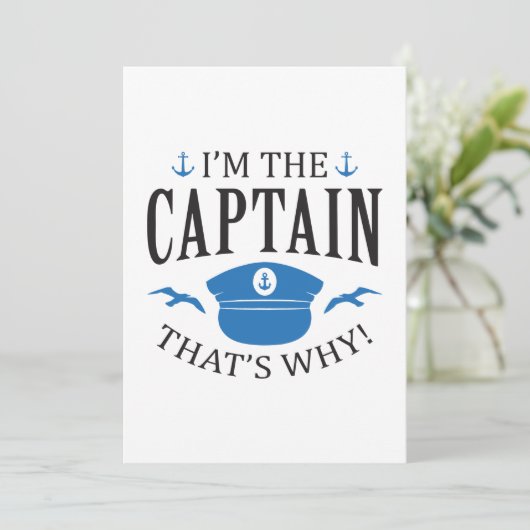 Ik ben de kapitein bedankkaart (Staand voorkant)