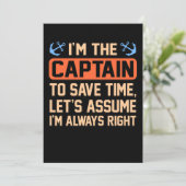 Ik ben de kapitein Boat Boating Sailor Cruise Love Bedankkaart (Staand voorkant)