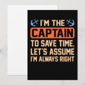 Ik ben de kapitein Boat Boating Sailor Cruise Love Bedankkaart (Voorkant / Achterkant)