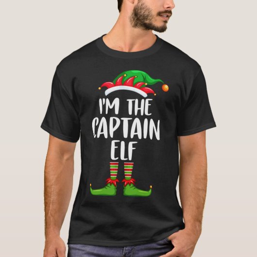 Ik ben de kapitein Elf Matching Family Kerstmis. T-shirt (Voorkant)