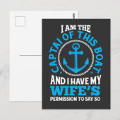 Ik ben de kapitein van deze boot Funny Boating. Briefkaart (Voorkant / Achterkant)