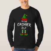 Ik ben de kassier Elf Matching Family Elf Kerstmis T-shirt (Voorkant)