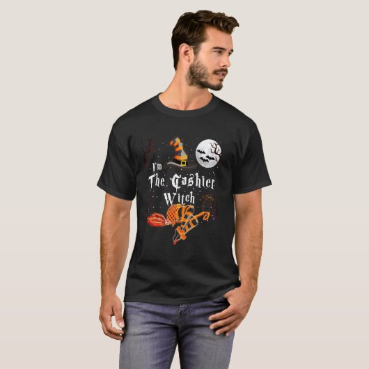 Ik ben de kassier Witch Halloween Matching Group C T-shirt (Voorkant volledig)