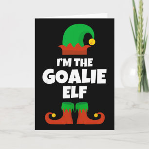 Ik ben de keeper elf familie pyjama kerst hockey  kaart