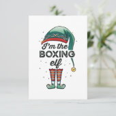 Ik ben de Kerstelf Boksgeschenk Kerstmis Kaart (Staand voorkant)