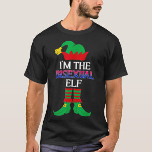 Ik ben de kerstpyjama van het biseksuele Elf-plein T-shirt