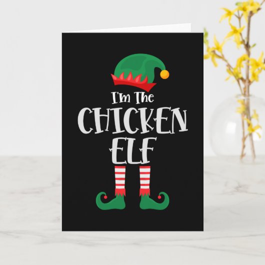 Ik ben de Kippelf Matching Kerstmis Kaart (Gele Bloem)