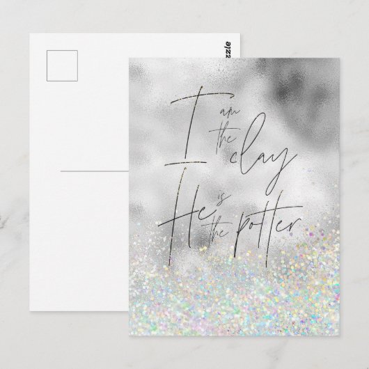 Ik ben de klei, Hij is de Potter Christelijk Briefkaart (Voorkant / Achterkant)