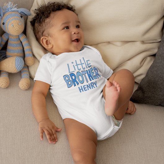 Ik ben de Kleine Broer Whimsical Cute Blue Romper