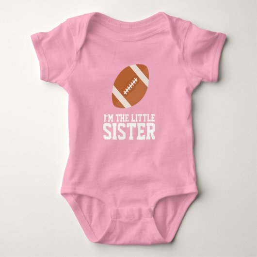 "Ik ben de kleine zus" Voetbalshirt Nummer Romper (Voorkant)